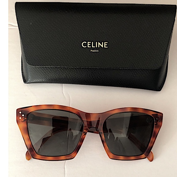 CELINE 55mm  Rectangular Women\'s RED HAVANA Sunglasses main image 10